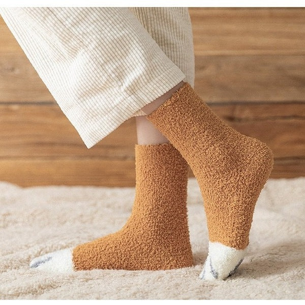 🔥Hot Sale - Fluffy Cat Paw Socks Set (6 Pairs)
