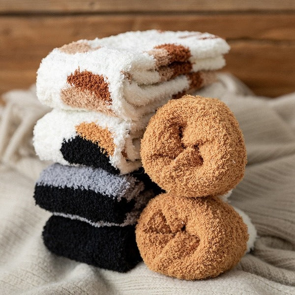 🔥Hot Sale - Fluffy Cat Paw Socks Set (6 Pairs)