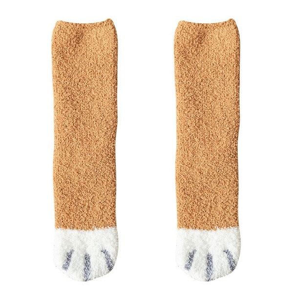 🔥Hot Sale - Fluffy Cat Paw Socks Set (6 Pairs)