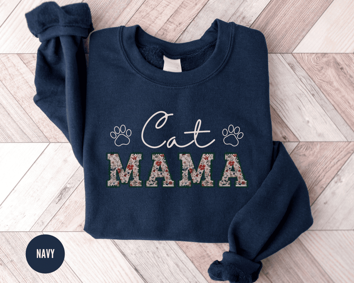Floral Cat Mom Sweatshirt – Soft, Durable & Premium Heat Sublimation Print