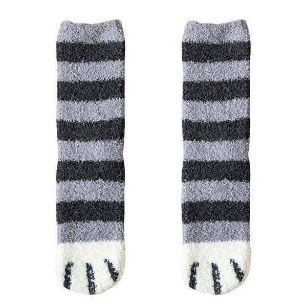 🔥Hot Sale - Fluffy Cat Paw Socks Set (6 Pairs)