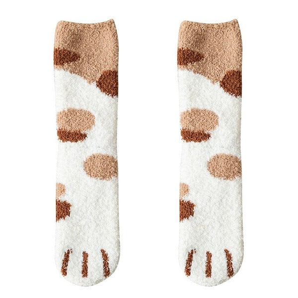 🔥Hot Sale - Fluffy Cat Paw Socks Set (6 Pairs)