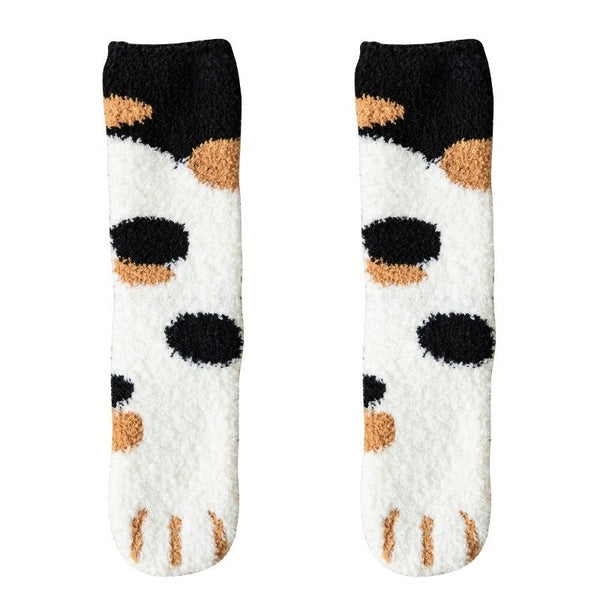 🔥Hot Sale - Fluffy Cat Paw Socks Set (6 Pairs)