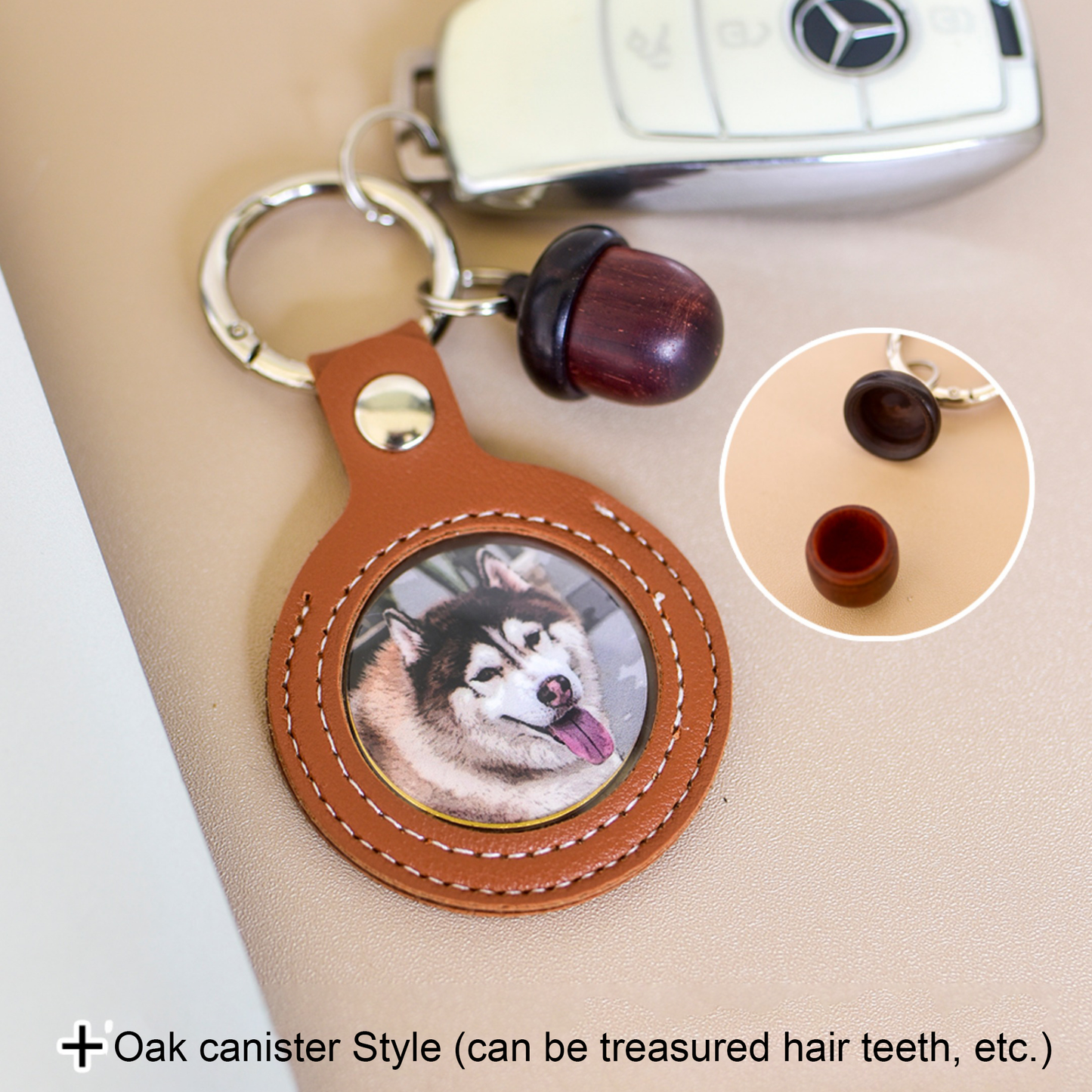 Custom Pet Face Keychain | Personalized Leather Keepsake Gift