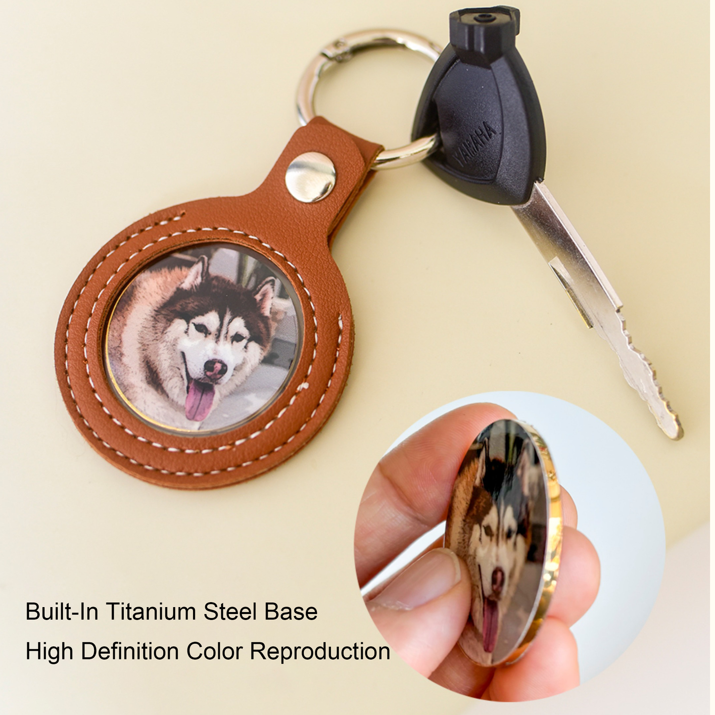 Custom Pet Face Keychain | Personalized Leather Keepsake Gift