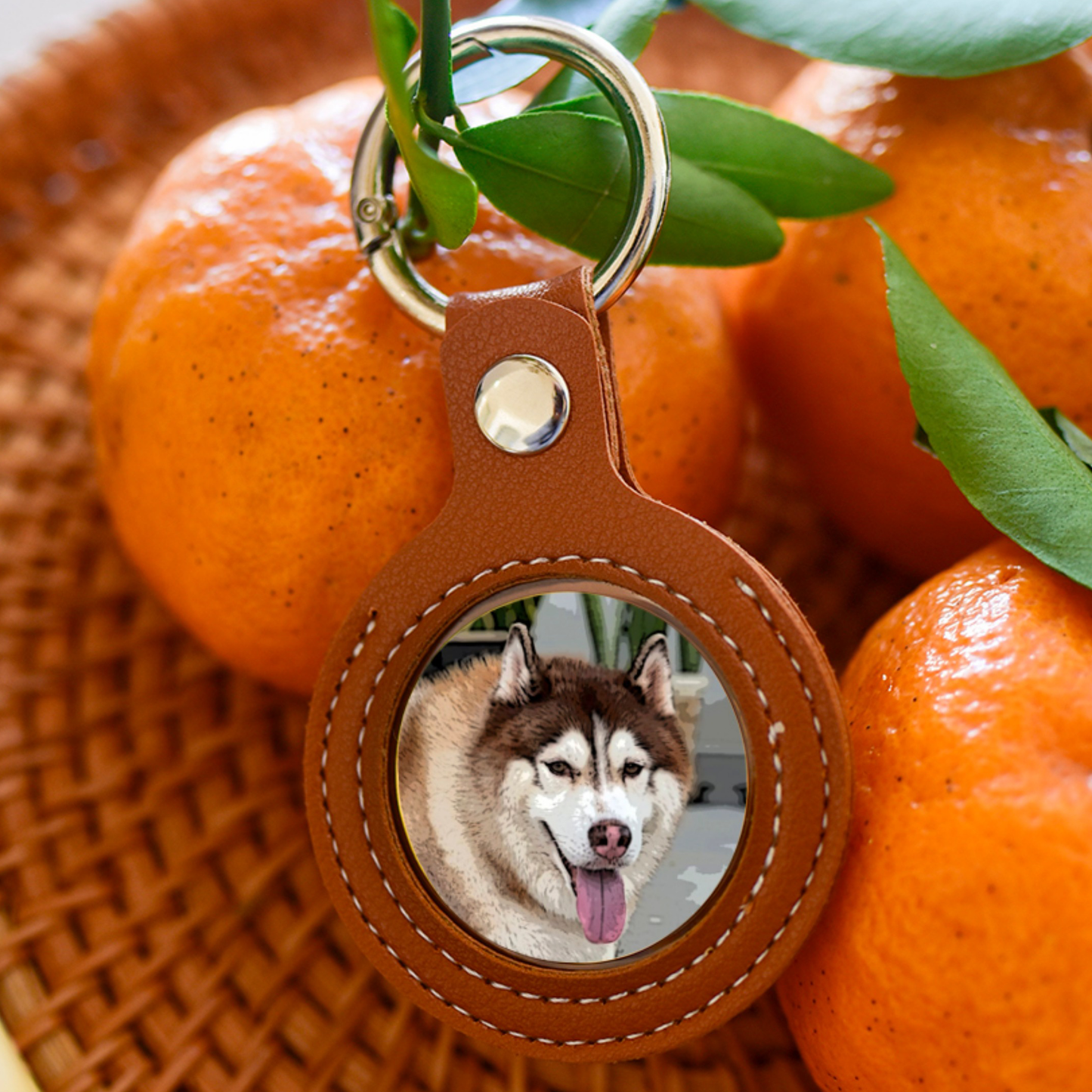 Custom Pet Face Keychain | Personalized Leather Keepsake Gift