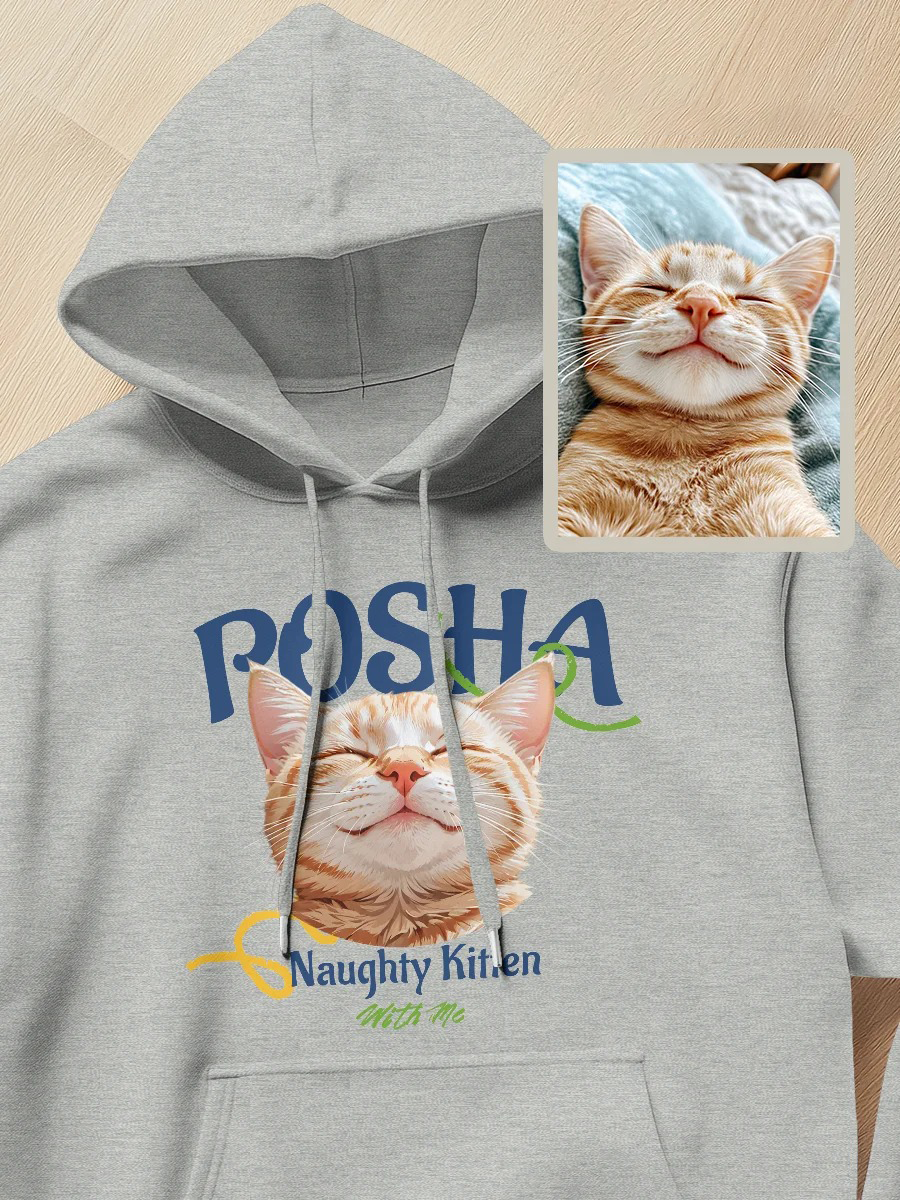 Custom Cartoon Pet Hoodie | Personalized Cotton Hoodie | Perfect Christmas Gift for Girlfriend or Pet Lovers