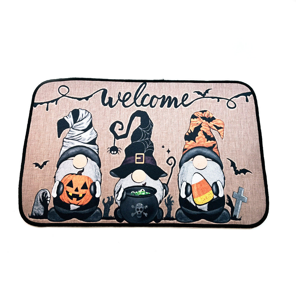 Halloween Washable Non-Slip Dog Crate Mat - Trick or Treat Pet Rug and Urine Pad for Cats and Dogs