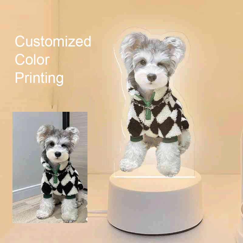 Customized Pet Memorial Night Light - Personalized Pet Portrait Gifts