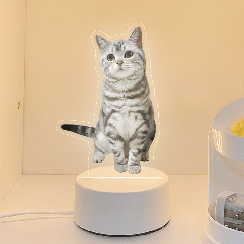 Customized Pet Memorial Night Light - Personalized Pet Portrait Gifts