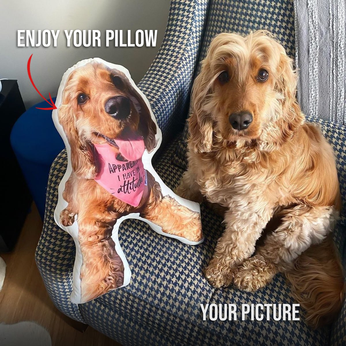 Custom 3D Pet Pillow from Photo | Personalized Dog/Cat Shaped Throw Pillow | Custom Pet Pillow Gift