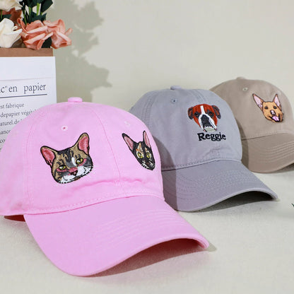 Personalized Embroidered Hat with Your Pet's Photo – Custom Dog or Cat Baseball Cap
