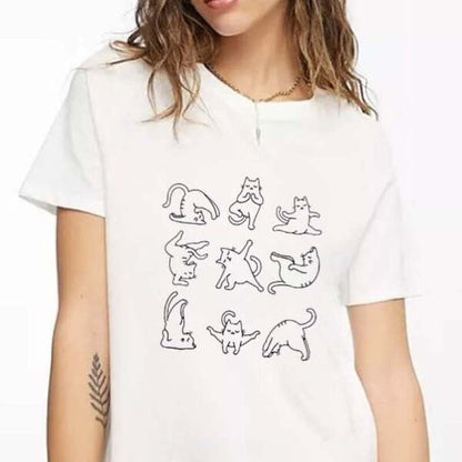 Pawsitively Adorable Yoga Cats T-shirt