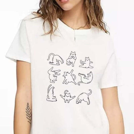 Pawsitively Adorable Yoga Cats T-shirt