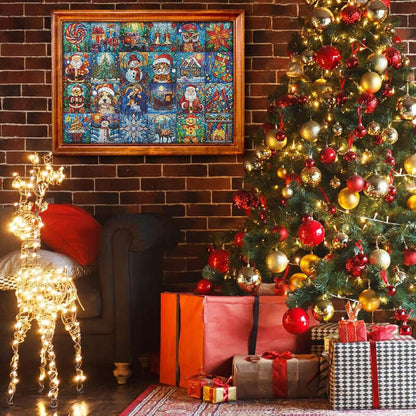 🌲 Countdown to Christmas with Advent Calendar Puzzle 1000pcs 🧩 – A Purr-fect Gift for Cat & Dog Lovers 🐾🎅