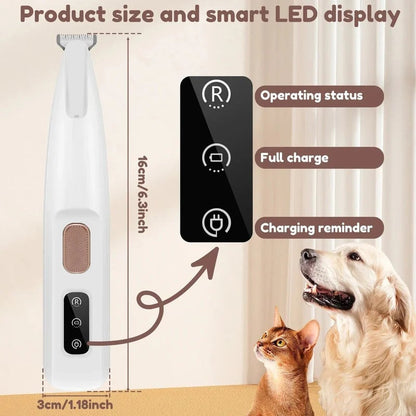 💖 Easy Pet Grooming: Rechargeable, Waterproof & LED Shaver 🐾✨