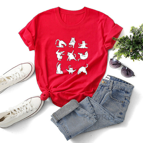 Pawsitively Adorable Yoga Cats T-shirt