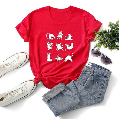 Pawsitively Adorable Yoga Cats T-shirt