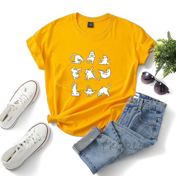 Pawsitively Adorable Yoga Cats T-shirt