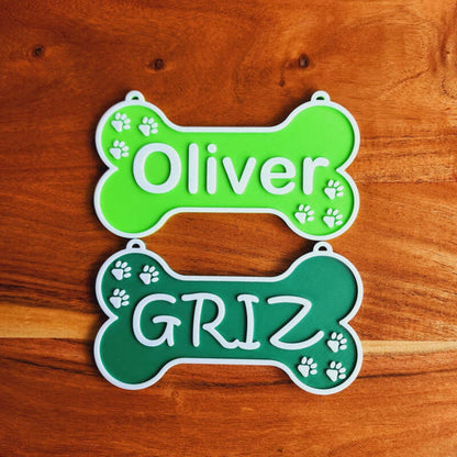 Custom Dog Bone Nameplate - Personalized Crate Sign & Gift for Pet Lovers