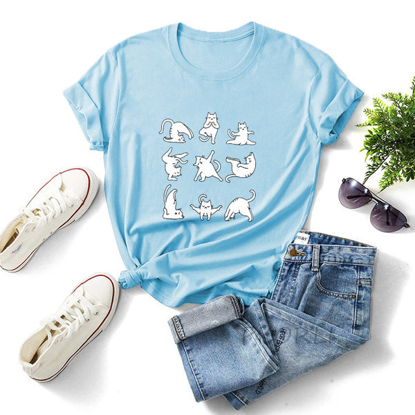 Pawsitively Adorable Yoga Cats T-shirt