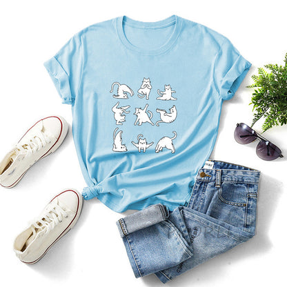 Pawsitively Adorable Yoga Cats T-shirt
