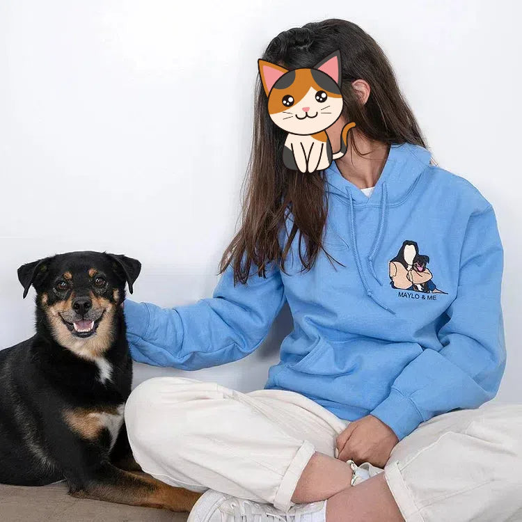 Custom Embroidered Pet From Your Photo Hoodie T-shirt