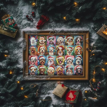 🌲 Countdown to Christmas with Advent Calendar Puzzle 1000pcs 🧩 – A Purr-fect Gift for Cat & Dog Lovers 🐾🎅