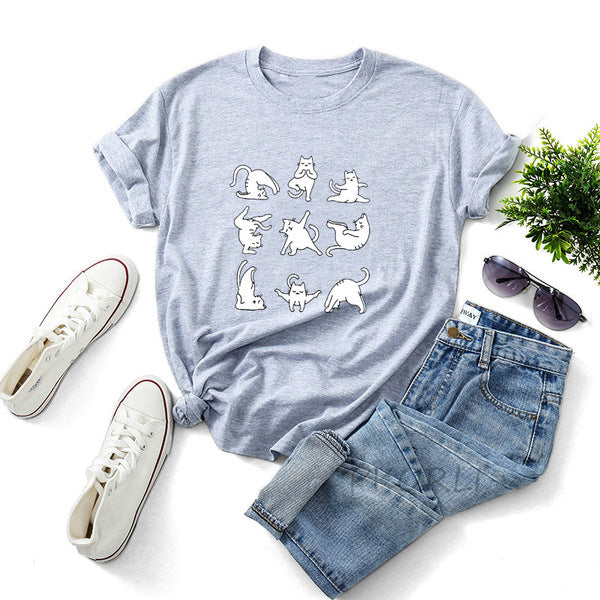 Pawsitively Adorable Yoga Cats T-shirt