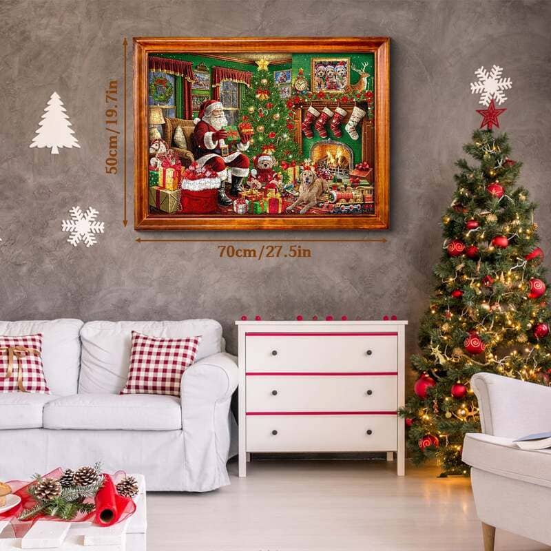 🌲 Countdown to Christmas with Advent Calendar Puzzle 1000pcs 🧩 – A Purr-fect Gift for Cat & Dog Lovers 🐾🎅