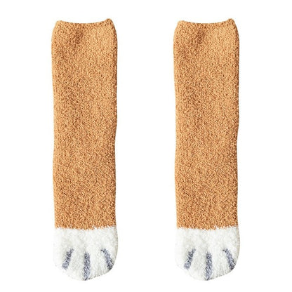 🔥Hot Sale - Fluffy Cat Paw Socks Set (6 Pairs)