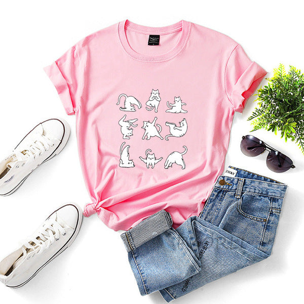 Pawsitively Adorable Yoga Cats T-shirt