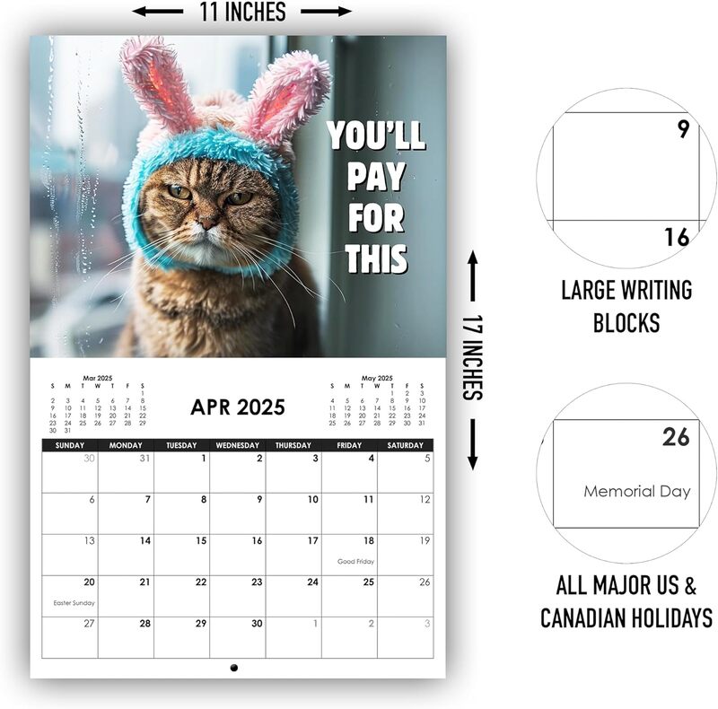 🔥 Hot Sale ✨😾 2025 Peed-Off Cats Calendar - Funny Cat Themed Gifts For Cat Lovers