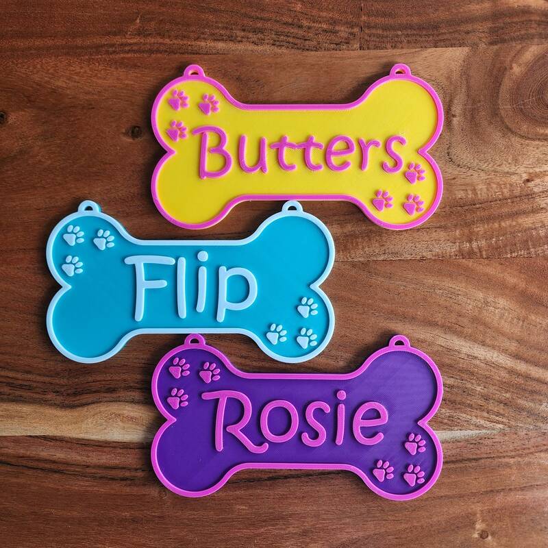 Custom Dog Bone Nameplate - Personalized Crate Sign & Gift for Pet Lovers
