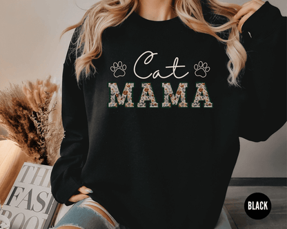 Floral Cat Mom Sweatshirt – Soft, Durable & Premium Heat Sublimation Print