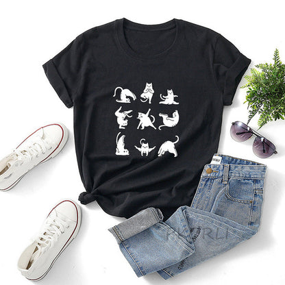 Pawsitively Adorable Yoga Cats T-shirt