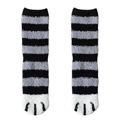 🔥Hot Sale - Fluffy Cat Paw Socks Set (6 Pairs)