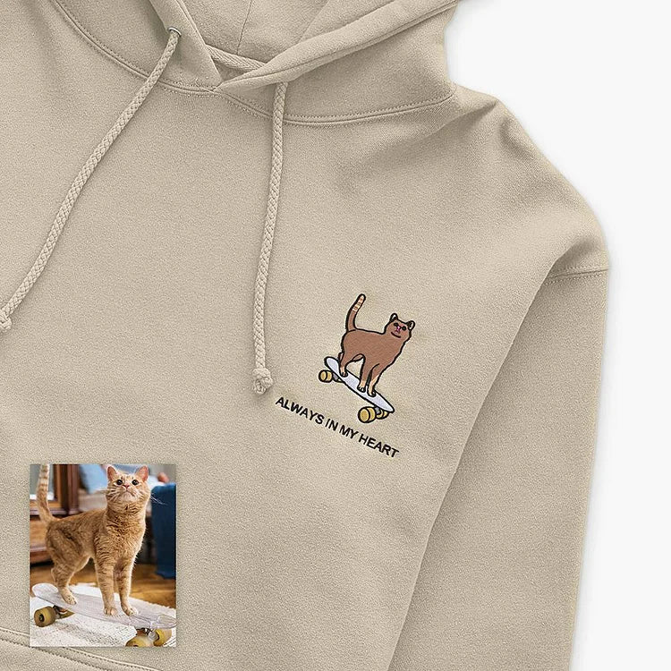 Custom Embroidered Pet From Your Photo Hoodie T-shirt