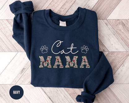 Floral Cat Mom Sweatshirt – Soft, Durable & Premium Heat Sublimation Print