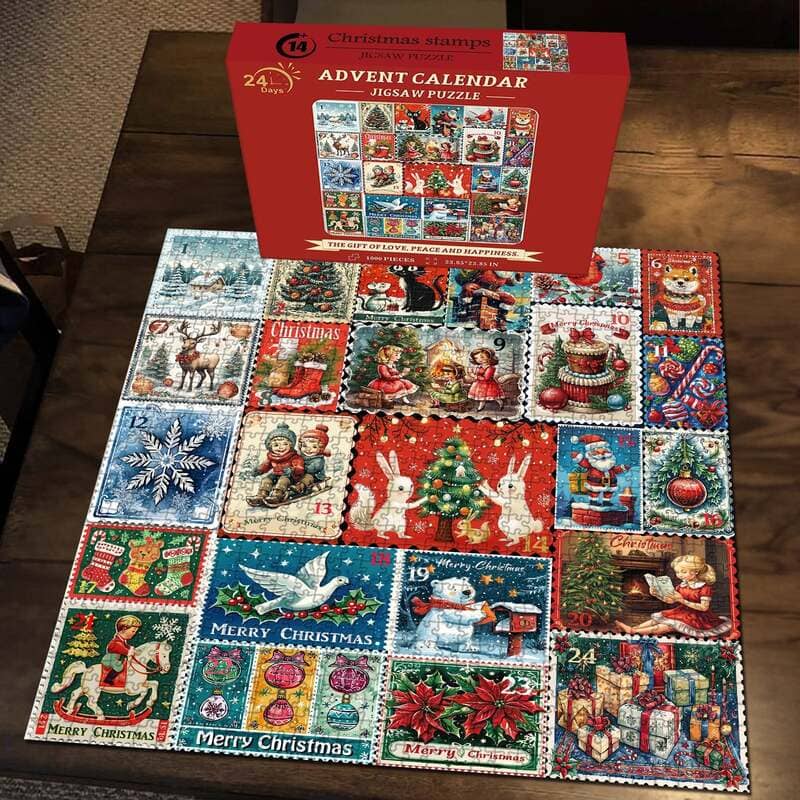 🌲 Countdown to Christmas with Advent Calendar Puzzle 1000pcs 🧩 – A Purr-fect Gift for Cat & Dog Lovers 🐾🎅