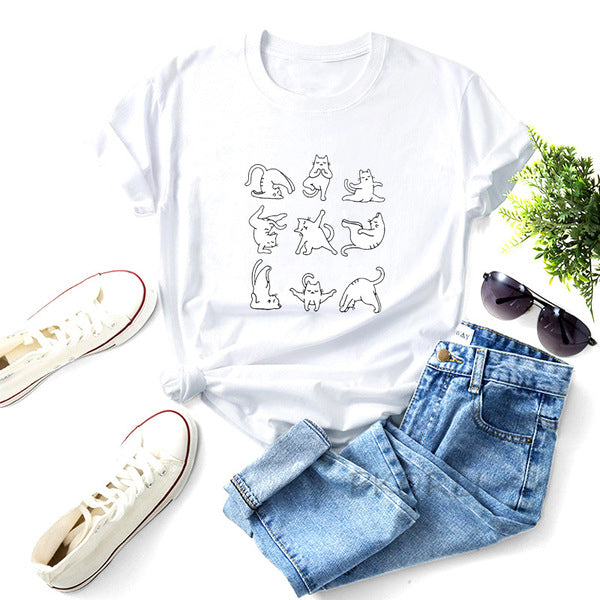 Pawsitively Adorable Yoga Cats T-shirt