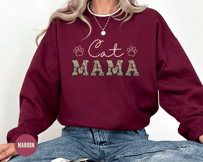 Floral Cat Mom Sweatshirt – Soft, Durable & Premium Heat Sublimation Print