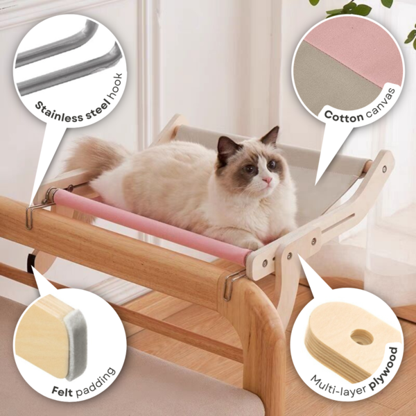 🐱Hot Sale 25%Off - Extra-Long Bedside Cat Hammock💝