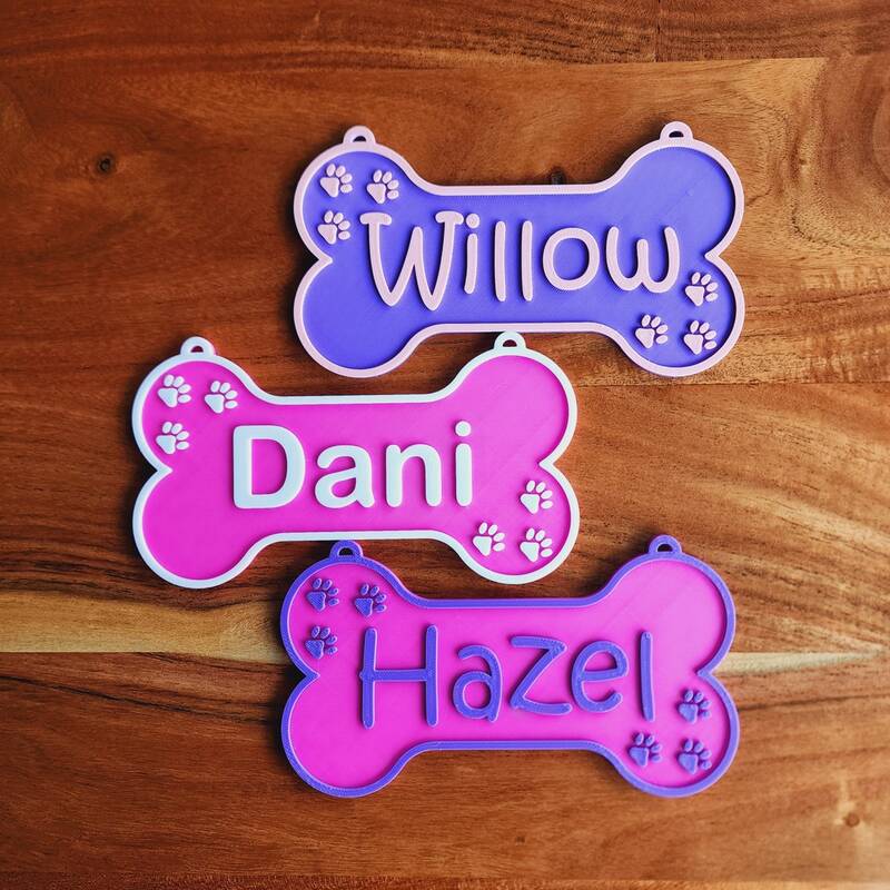 Custom Dog Bone Nameplate - Personalized Crate Sign & Gift for Pet Lovers
