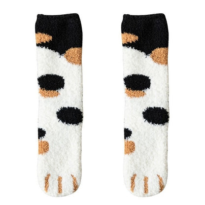 🔥Hot Sale - Fluffy Cat Paw Socks Set (6 Pairs)