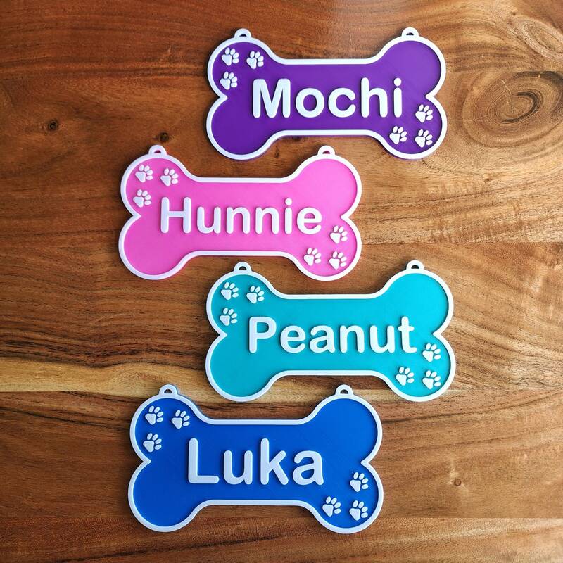 Custom Dog Bone Nameplate - Personalized Crate Sign & Gift for Pet Lovers