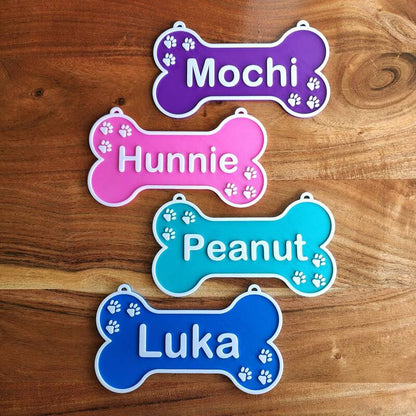Custom Dog Bone Nameplate - Personalized Crate Sign & Gift for Pet Lovers