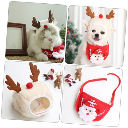 🎅Christmas Sale 30% Off - Adorable Christmas Tree Pom-Pom Hat with Reindeer Bib