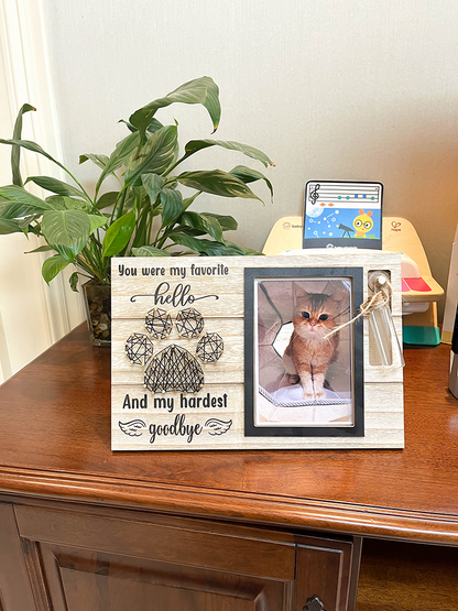 Purpurkitty|Wooden Pet Memorial Picture Frame with Bottle - Dog Photo Frame for Keepsakes
