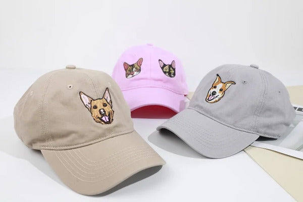 Personalized Embroidered Hat with Your Pet's Photo – Custom Dog or Cat Baseball Cap